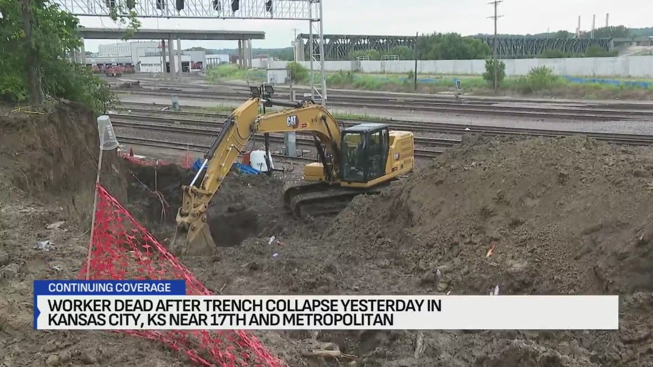 Worker killed after trench collapse in Kansas City, Kansas - YouTube