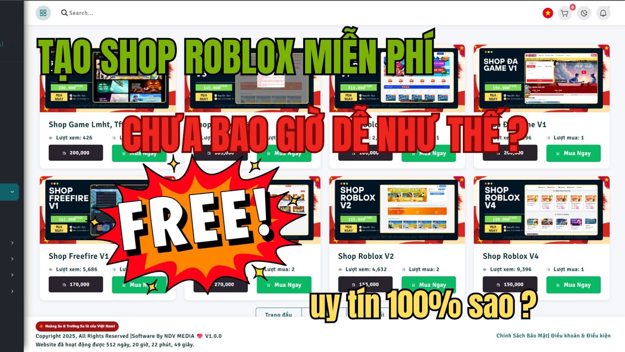 Tạo Shop Game Miễn Phí 2025 | Cách Làm Shop Roblox Không Cần Biết Code