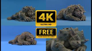 Cave Troll Sleeping on a Blue Screen Background   Free Footage Part 03