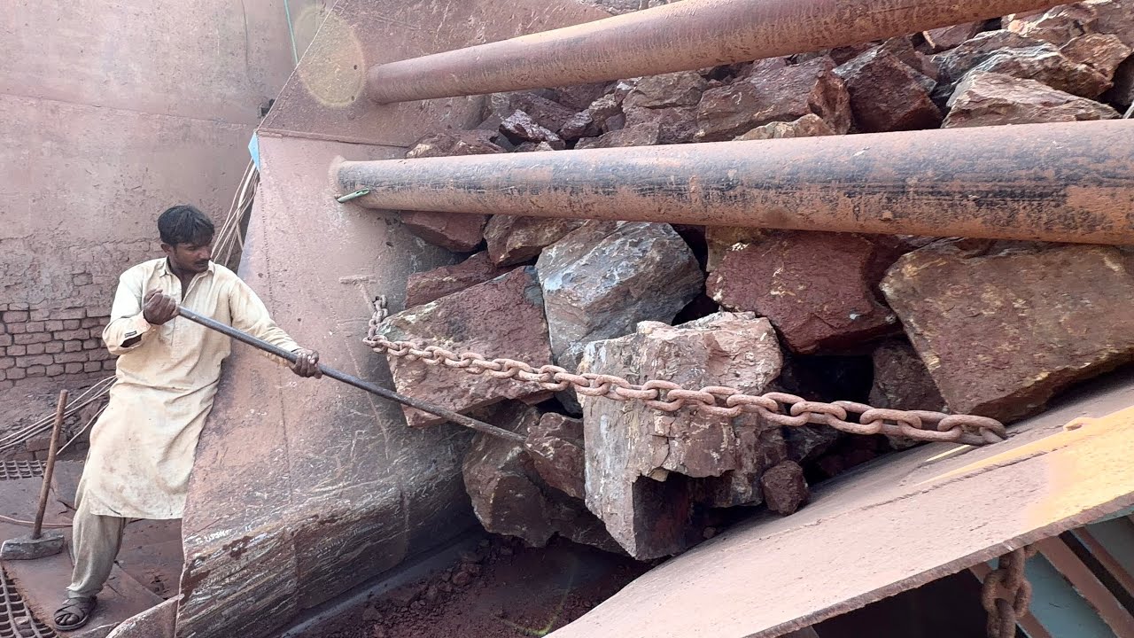 EXTREME Hopper Jam 😱 Massive Hard Rocks Stuck | Stone Crusher Blockage Cleared by Workers