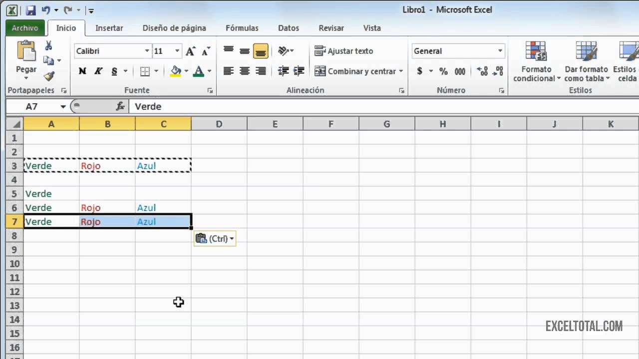 Copiar y pegar en Excel - YouTube