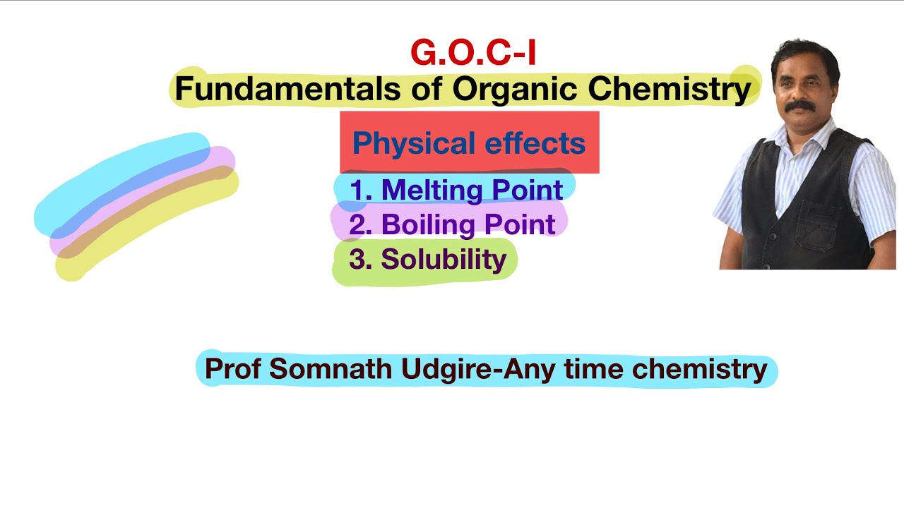 GOC-I, FUNDAMENTALS OF ORGANIC CHEMISTRY | PHYSICAL EFFECTS| MELTING, BOILING POINTS| SOLUBILITY