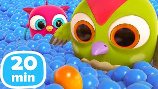 Gufetto HopHop trova un uovo nella piscina di palline. Cartoni e giochi per bambini screenshot 1
