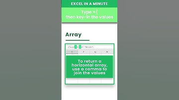 WHAT IS AN ARRAY IN EXCEL? #shor