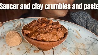 Saucer crunch with clay crumbles and paste #claypot #crunchyasmr #foryou #viralvideo #mitti #gaming 