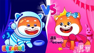 ¡Guerra de colores! de Habitaciones Rosa vs Azul 💖💙 | Canciones divertidas para niños 😻🐰