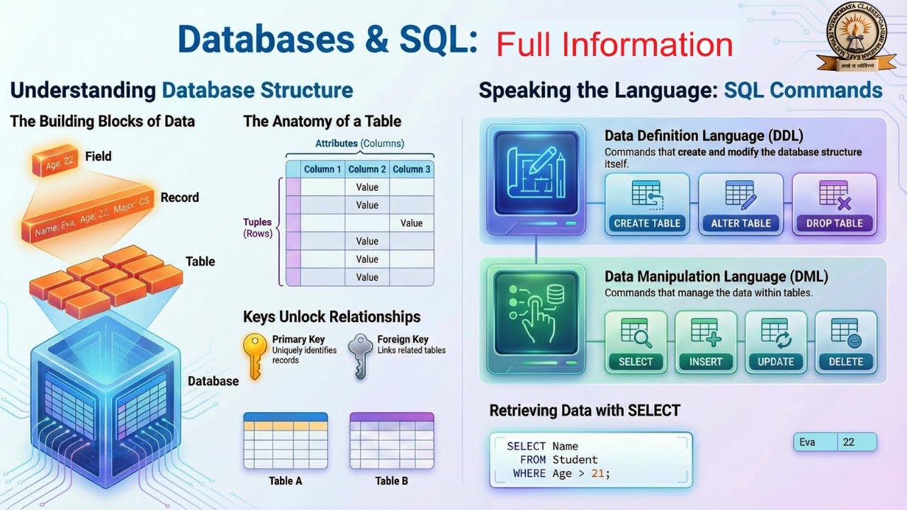 Class : 12th - Database & SQL Complete Information || IN Hindi - YouTube