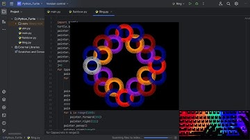 ASMR Programming - Colorful Rings using Python - No Talking