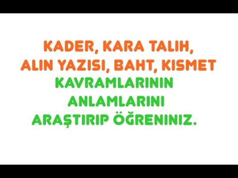 Kader Kara Talih Alin Yazisi Baht Kismet Kavramlarinin Anlamlarini Arastirip Ogreniniz Youtube