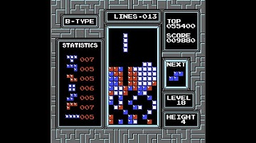 [NES Classic Tetris]: THREE tetrises on 18-4 with DAS