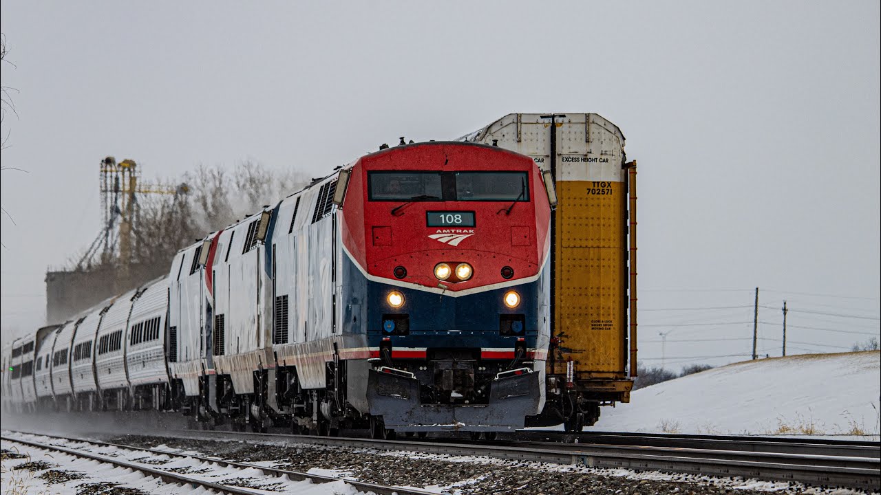 NS 380 meets Amtrak 49 with AMTK108 in the lead at CP329 in Archbold, Ohio!!