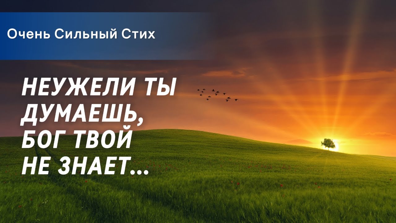 НЕУЖЕЛИ ТЫ ДУМАЕШЬ, БОГ ТВОЙ НЕ ЗНАЕТ... Очень Сильный Стих ...