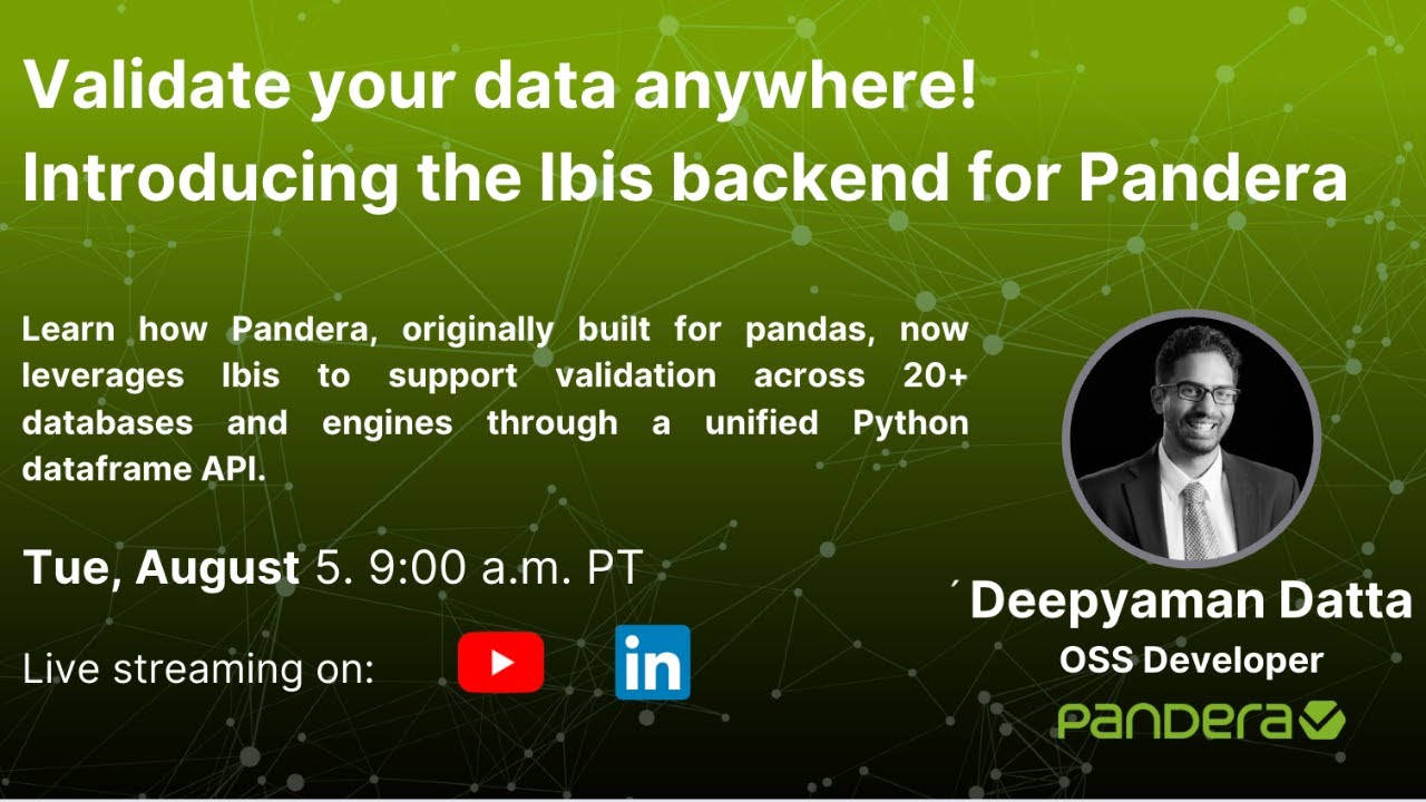 Validate your data anywhere: introducing the Ibis backend for Pandera
