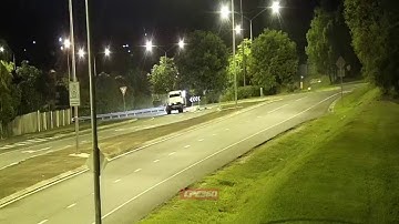 Roundabout car stunt roll and crash