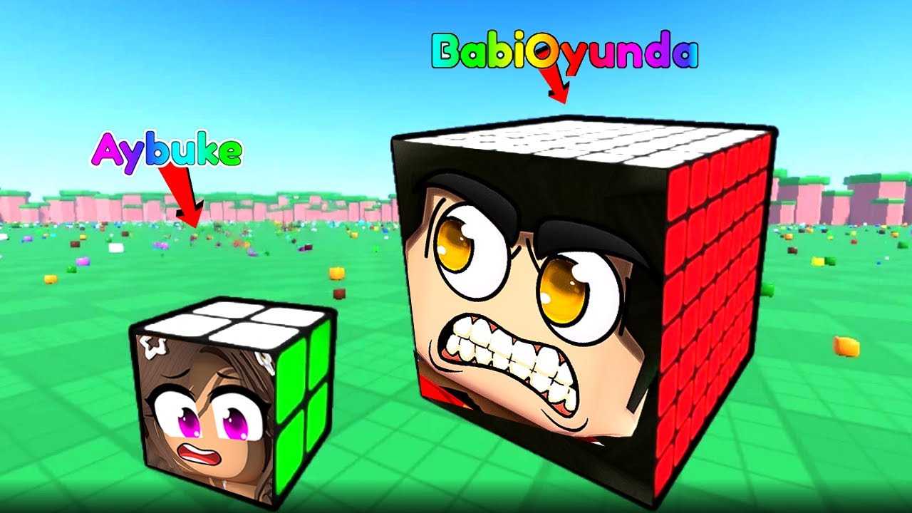 BABİ AKIL KÜPÜ OLDUK YİYEREK KOCAMAN OLDUK! Roblox Grow Kubik