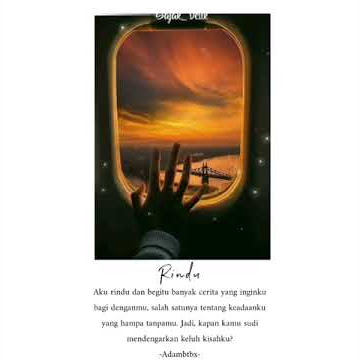 Sajak detik adam jordan saputra (rindu)