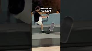 Bro Turned Into True Skate #skateboarding #jarulian #shorts