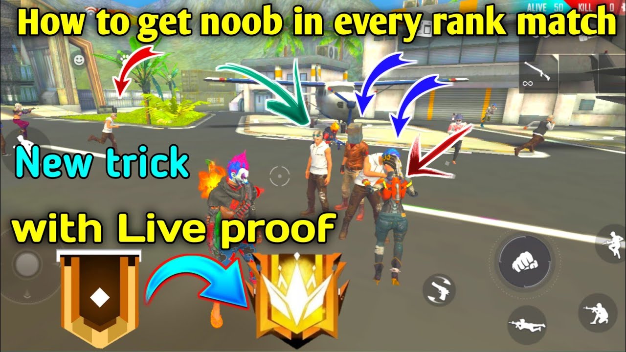 How to get noob in ranked match in freefire || Rank match ma noob kaise ...