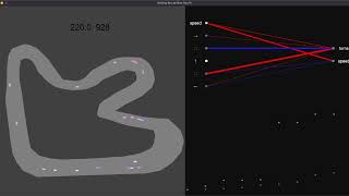 ai learns to drive with the genetic algorithm - python