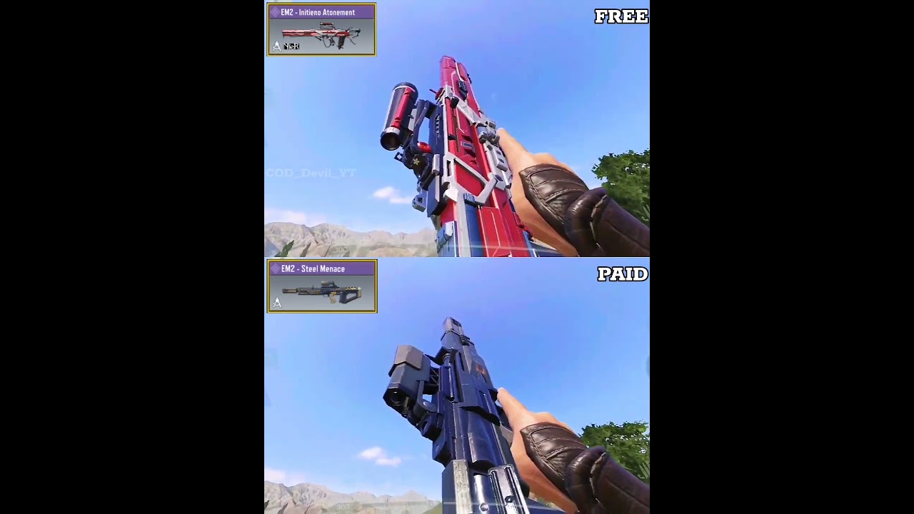 Free VS Paid AR EM2 in Codm💯💯