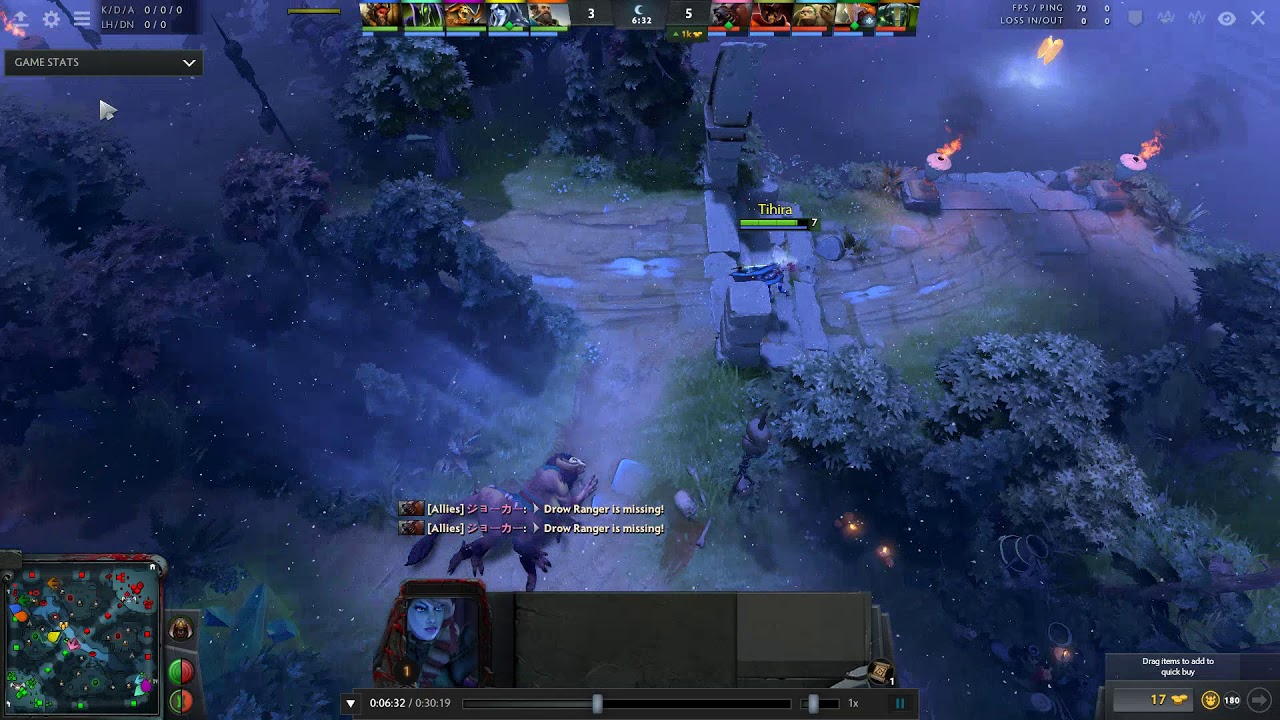 Tihira plays on Drow Ranger 16/0/16