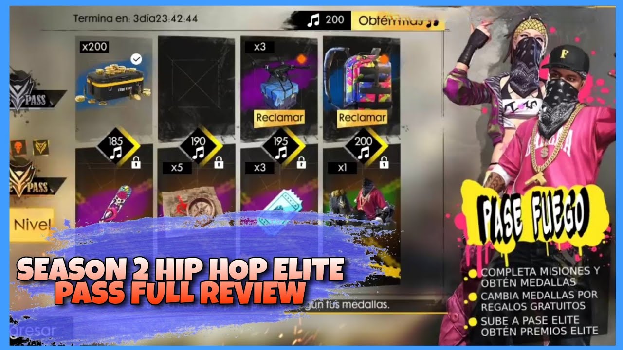 HIP HOP ELITE PASS FREE FIRE || SEASON 2 ELITE PASS FREE ...