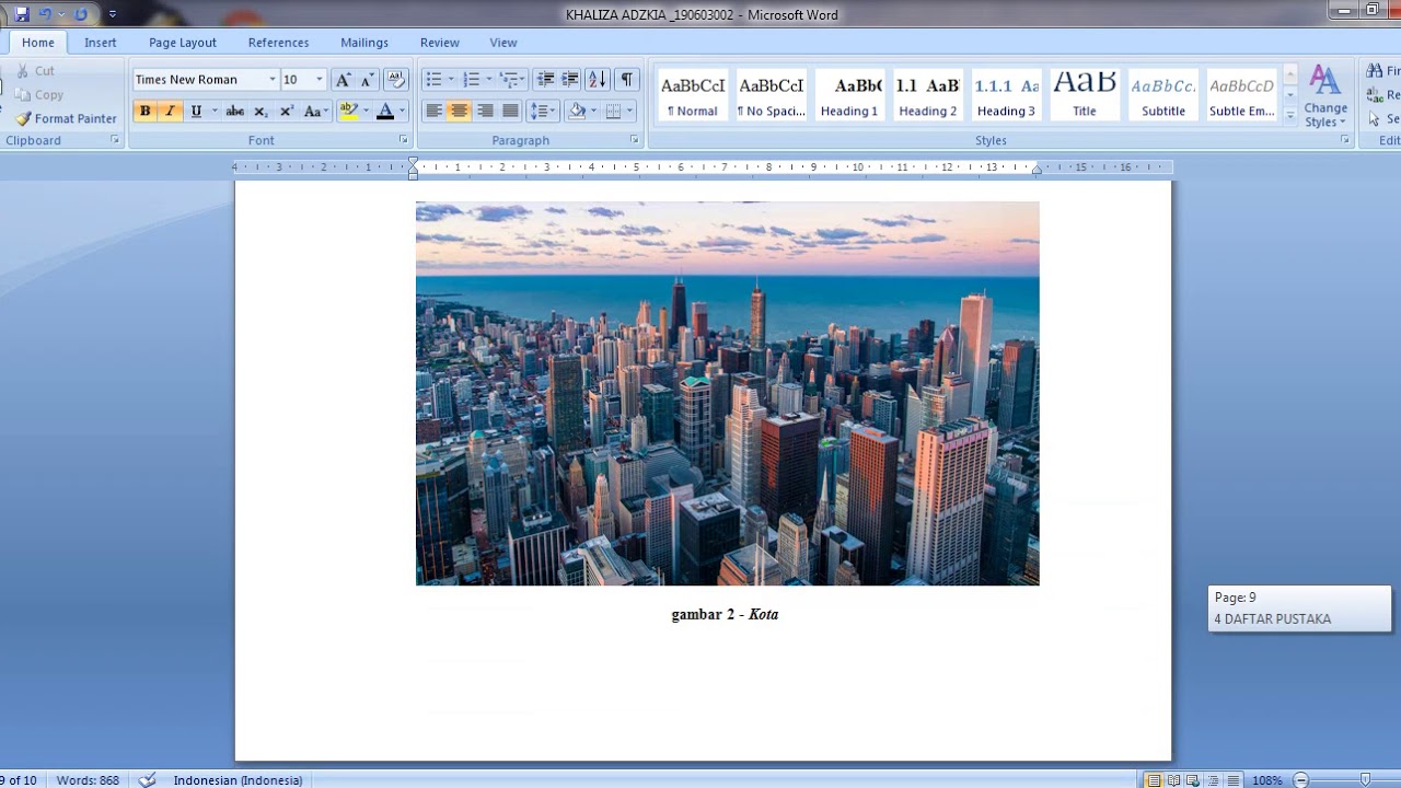 Cara Membuat Daftar Gambar Otomatis dan Caption di MS Word - YouTube