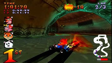 Crash Team Racing (NTSC) 101% Walkthrough - Part 5 - Sewer Speedway [Trophy]