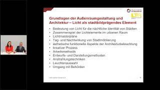 Info-Webinar: Zertifizierte/r Lichttechnikerin/-techniker für den Außenbereich