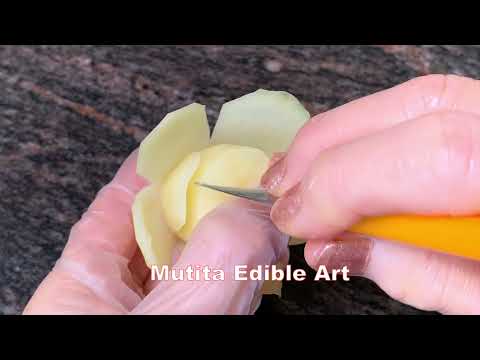 Rose Potato White Rose | Beginners Lesson 284 | Mutita Art Of Fruit & Vegetable Carving Video