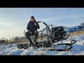 Самодельный снегоход &quot;Путик&quot;. Первый выезд. The homemade snowmobile. First test drive.