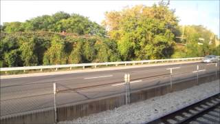 A CTA train ride from Roosevelt station to Chicago O'Hare International Airport, USA.