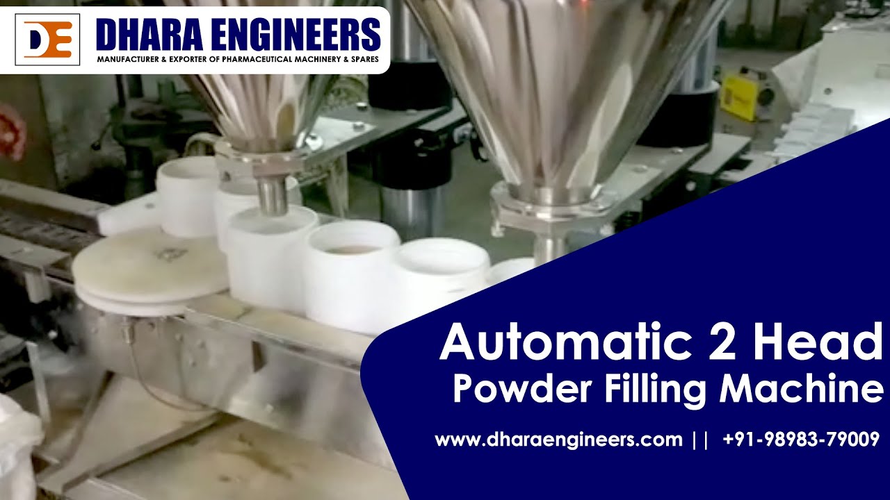 Powder Filling Machine, Double Head Auger Type Dry Syrup Powder Filling Machine, Dhara Engineers