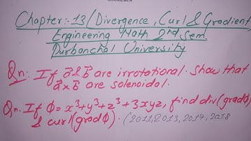 If a and b are irrotational. Show that a*b are solenoidal | Engineering Math |2nd Sem| Prashant YT|