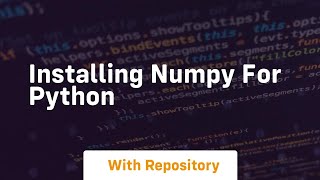 Installing numpy for python
