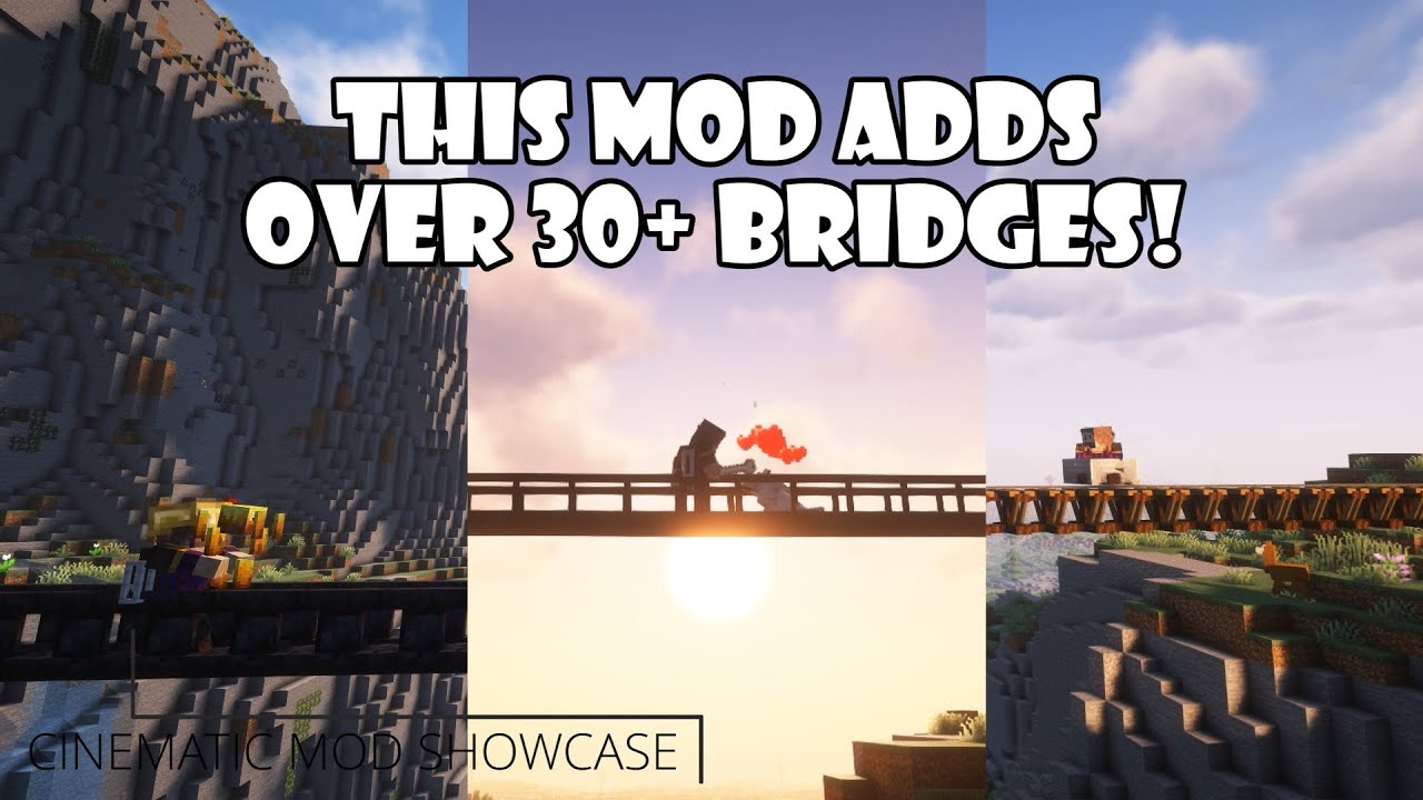 THIS 1.20.X MOD ADDS OVER 30+ AWESOME BRIDGES | Cinematic Mod Showcase ...