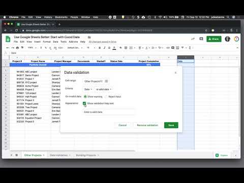 Google Sheets: Add a clickable calendar in cells (data validiation by valid date)