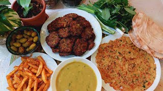 #وجبات رمضانية كباب عروك عراقي (كباب طاوة) بالخضروات واللحم مع الاومليت والطعم رهيييييب