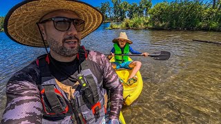 Lodi Lake Kayaking Alexanders first time.
