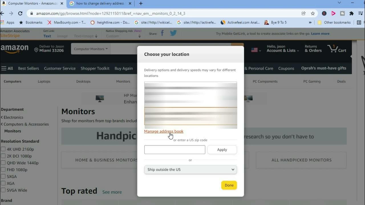 how to change delivery address in amazon, how do i change my shipping