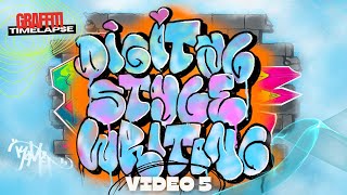 DIGITAL STYLE WRITING 5 | GRAFFITI | PROCREATE TIME-LAPSE | KING KOMET