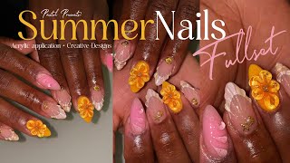 Summer Nail Art Tutorial | Watch me work + chit chat
