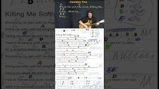 Killing Me Softly (Roberta Flack) Short Strum Guitar Cover Lesson with Chords/Lyrics #shorts