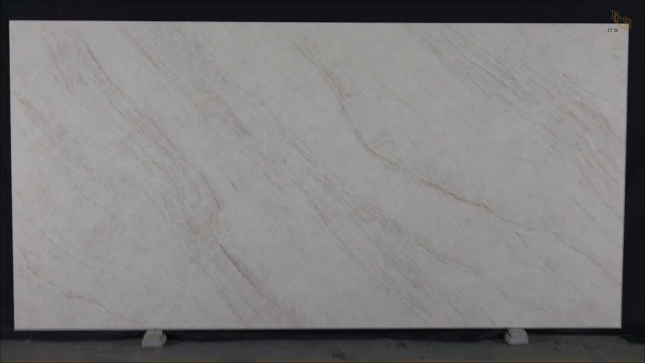 Full Body Printed Light Gray Quartz Slab For Engineered Projects