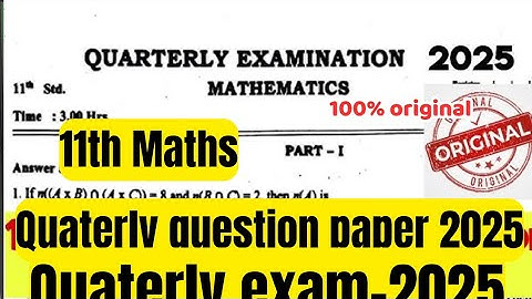 11th Maths quarterly question paper 2025