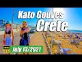 Kato Gouves, Crete Greece, 2021 Walking tour, 4K UHD