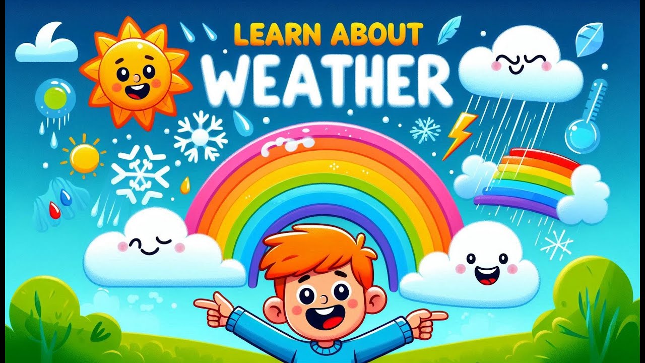 Weather for Kids: Sunny, Rainy, Cloudy, Snowy & Windy Days | Fun ...
