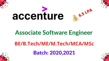 Accenture Freshers Off Campus Recruitment | Associate Software Engineer | 2020,2021 Batch