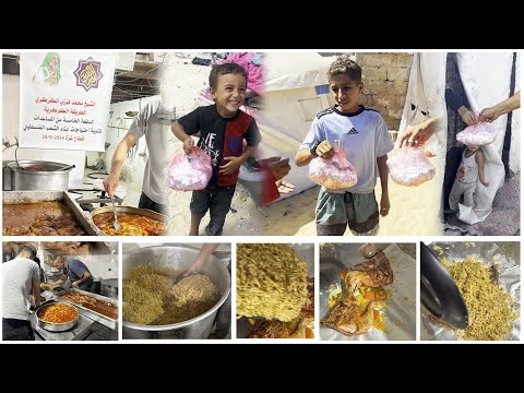 وجبات جاهزة لعائلات النازحين في غزة، الدفعة الخامسة من مساعدات الزاوية الكركرية لإخواننا في فلسطين