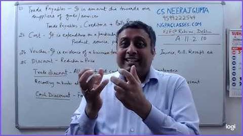 Accounts 11.2.10 Trade Payables, Cost, Voucher & Discount | CS Neeraj Gupta | www.ngpaclasses.com